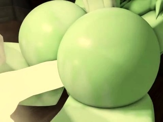 Two 3d cartoon cuties are ready for their bath