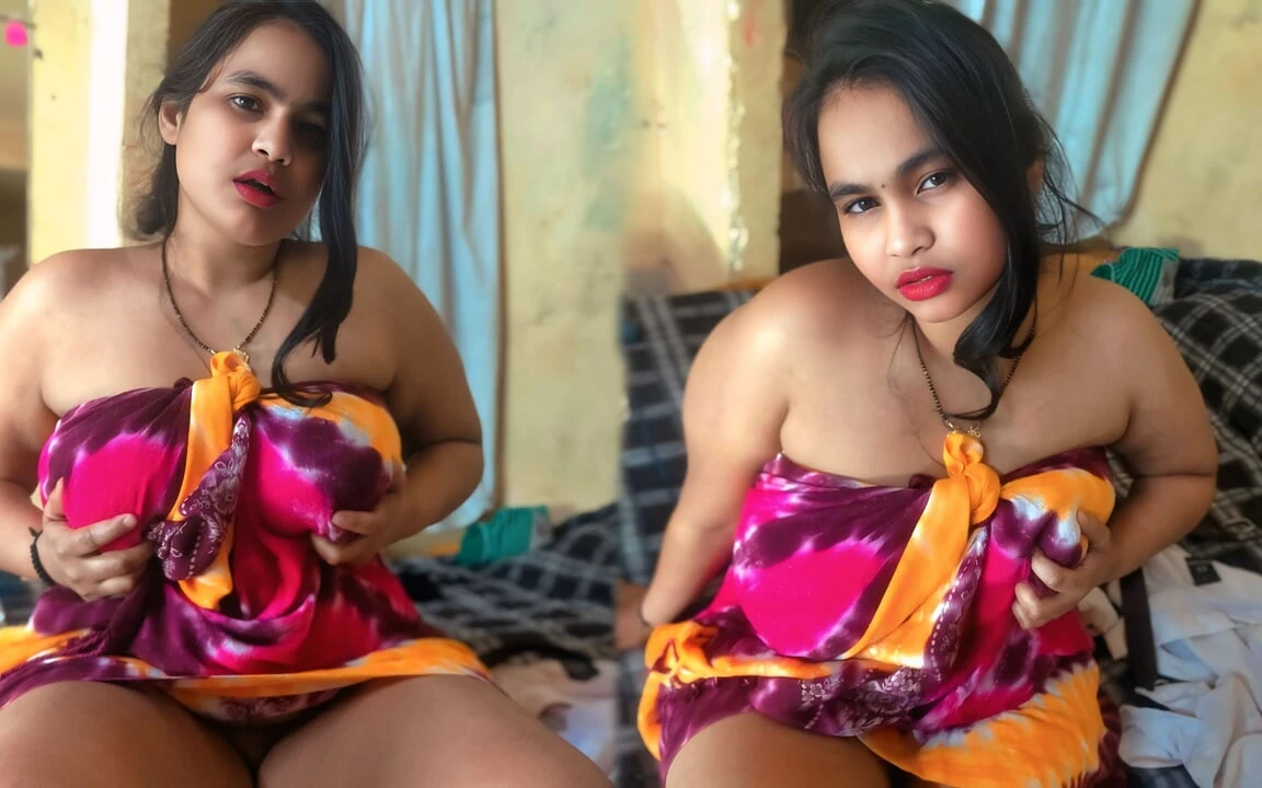 Desi Chubby Girls in Colorful Saree Wrap – Busty Amateur Bedroom Fun