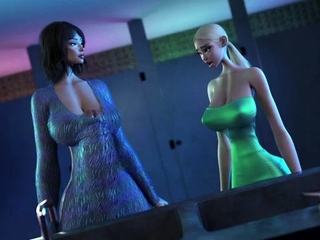 Foxy 3D Superwoman bounces up and down on a cock