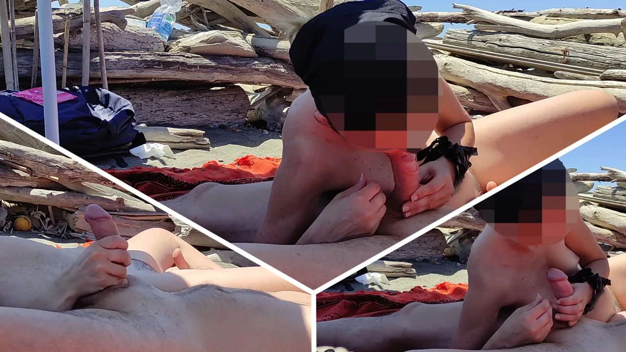 Risky Blowjob on the Canary Beach – Almost caught – MissCreamy