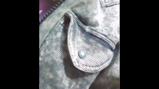 Sissy femboy wear lingerie and chastity cage butt plug in public place in order of mistress