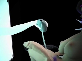 Two 3d cartoon cuties are ready for their bath