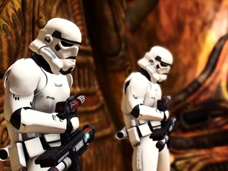 Alien fucks hard a sexy blonde in her ass in the fire cave