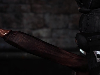 Alien monster fucks hard a sexy hot blonde in the dark dunge