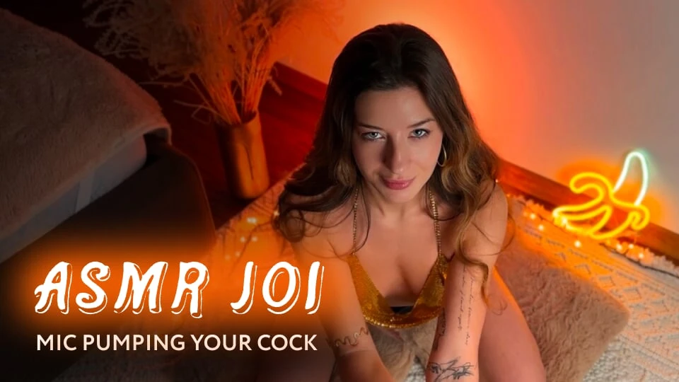 ASMR JOI. Glamorous sexy brunette Fast and Aggressive Mic Pumping Your Cock. Amy Haze