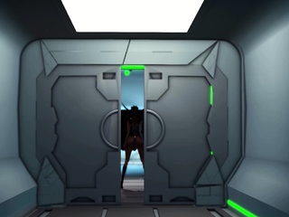 Cyber angel dickgirl fucks sexy blonde in the space station