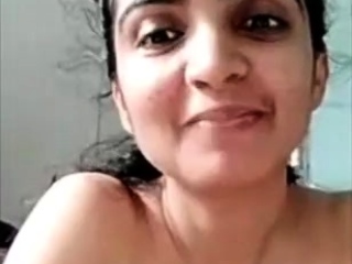 Horny busty indian milf strips nude showing big boobs