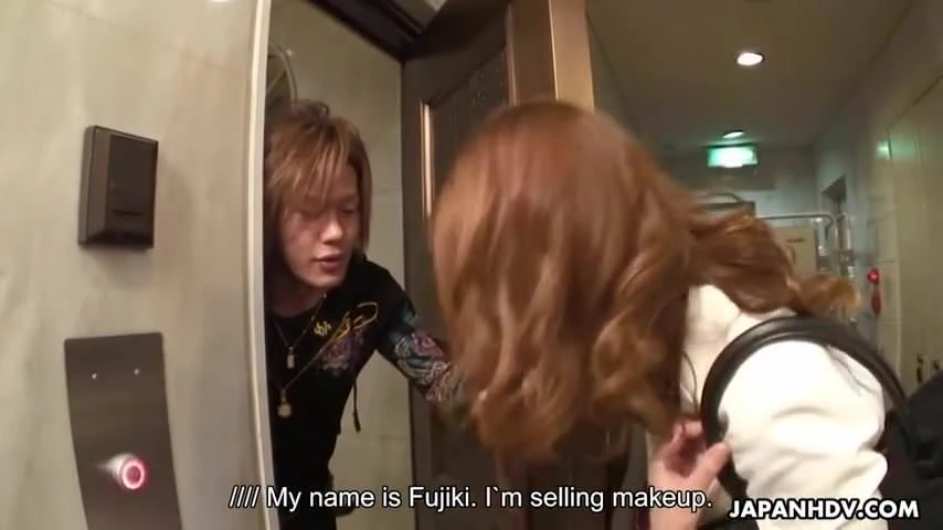 Attractive Japanese saleswoman gets gangbanged and creampied