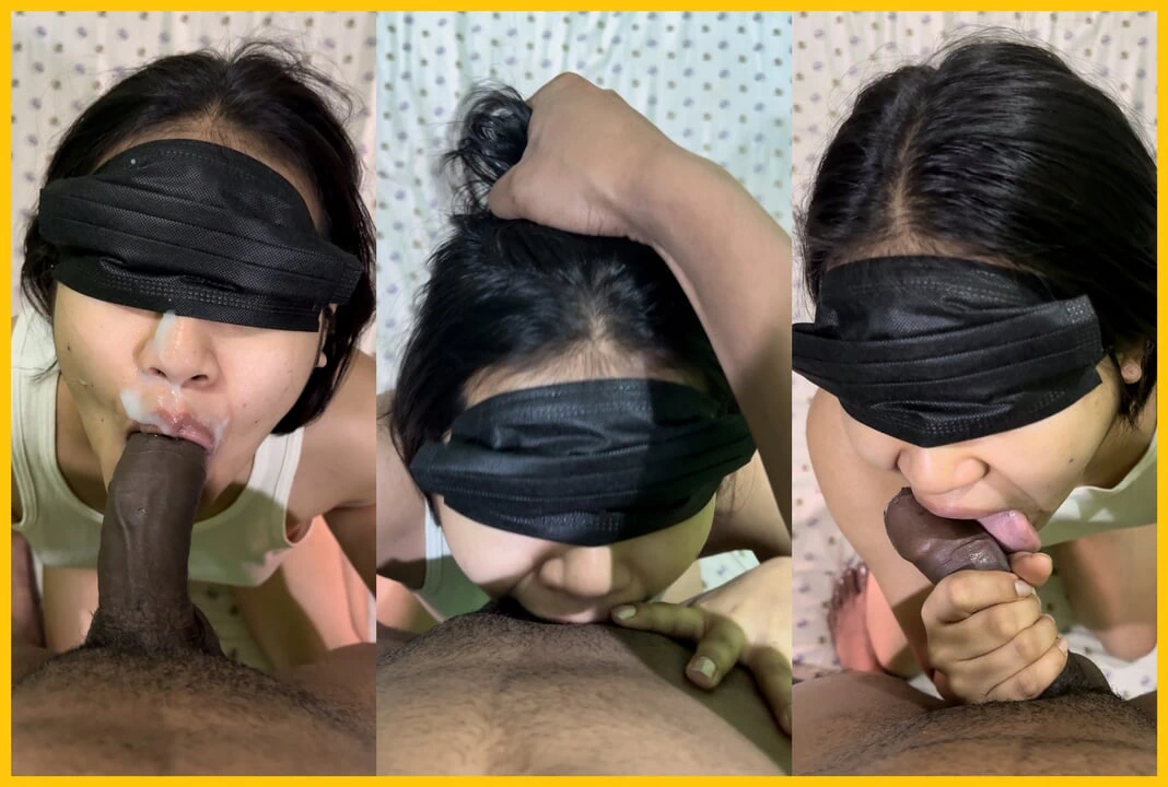 Cute Girl gave deep throat and facial to neighbour birthday gift