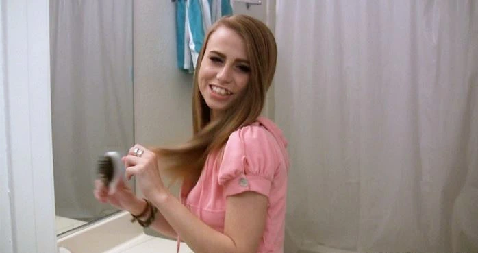 Cute Petite Blonde Teen Girlfriend Fucked In Bathroom, POV