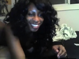 Ebony Amateur Loves White Cock on Webcam