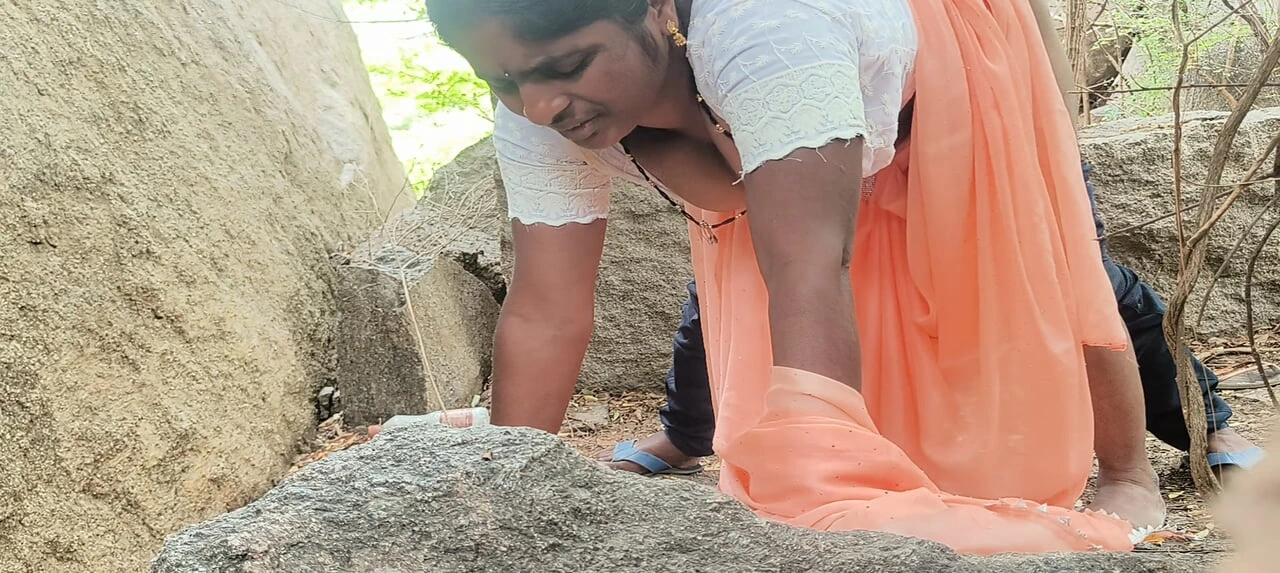 Fucking ass in doggy style in jungle