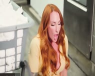 Mature Woman Gets Aroused At The Thought Of Muscular Young Man In Laundry