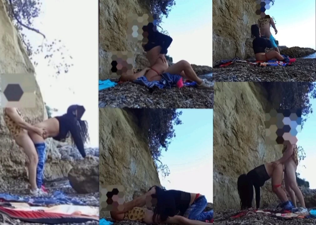 On a beach sex at the risk of being seen