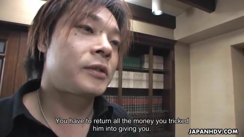 Slutty brunette Asian babe sucks and toy fucks