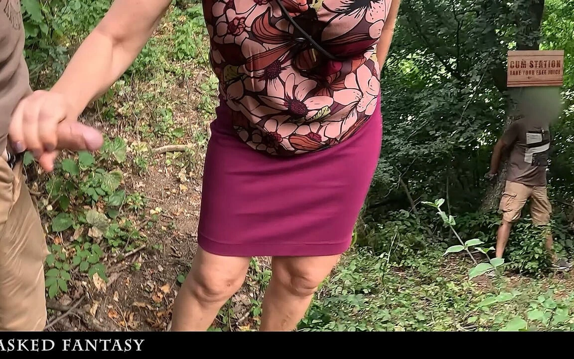 While Hiking I Saw a Stranger Tied up at a Cum Station, I Gave Him a Handjob