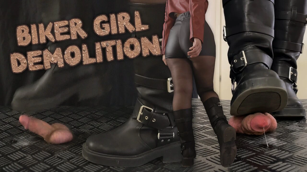 Your Balls and Cock Smashed by Your Biker Girl Friend in Dirty Boots